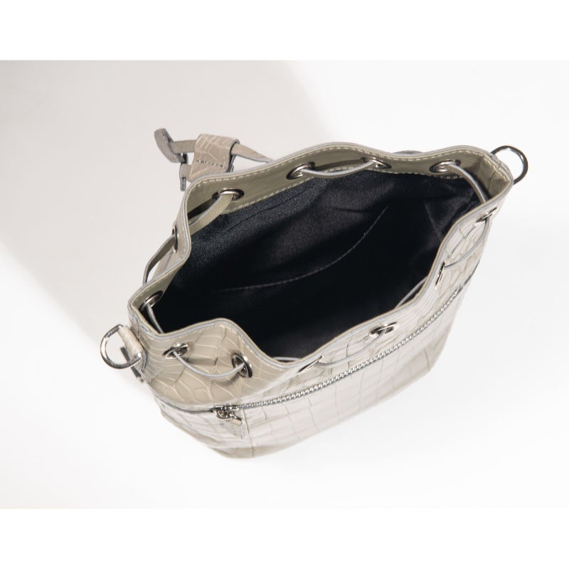 マットクロコ巾着ライトグレー10