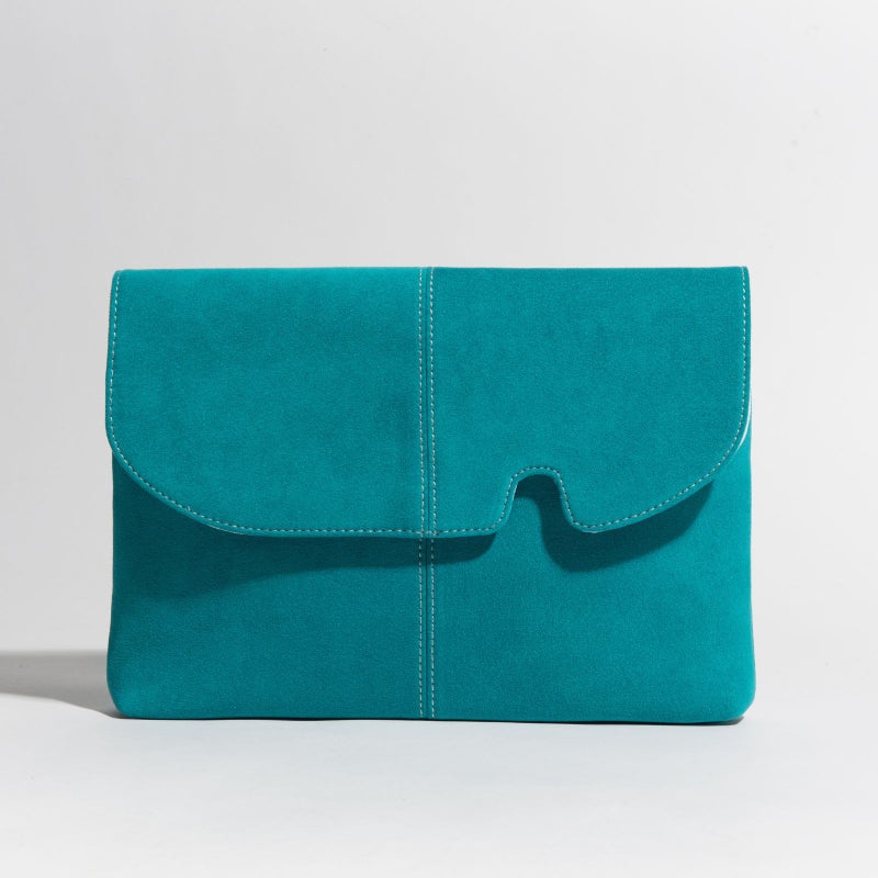 アルカンターラピスタシリーズ　エグゼクティブサコッシュショルダーバッグターコイズブルー