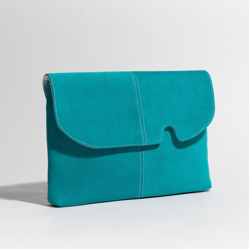 アルカンターラピスタシリーズ　エグゼクティブサコッシュショルダーバッグターコイズブルー1