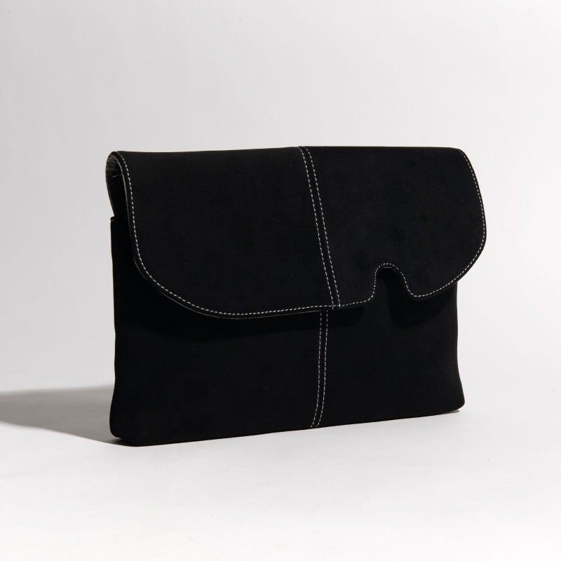 アルカンターラピスタシリーズ　エグゼクティブサコッシュショルダーバッグブラック1