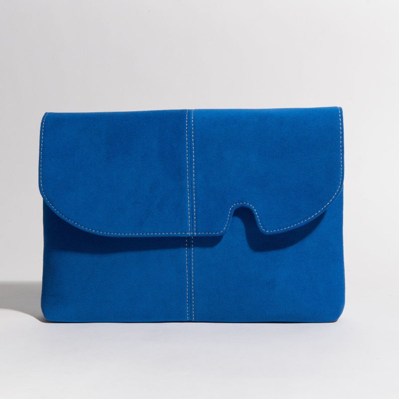 アルカンターラピスタシリーズ　エグゼクティブサコッシュショルダーバッグブルー