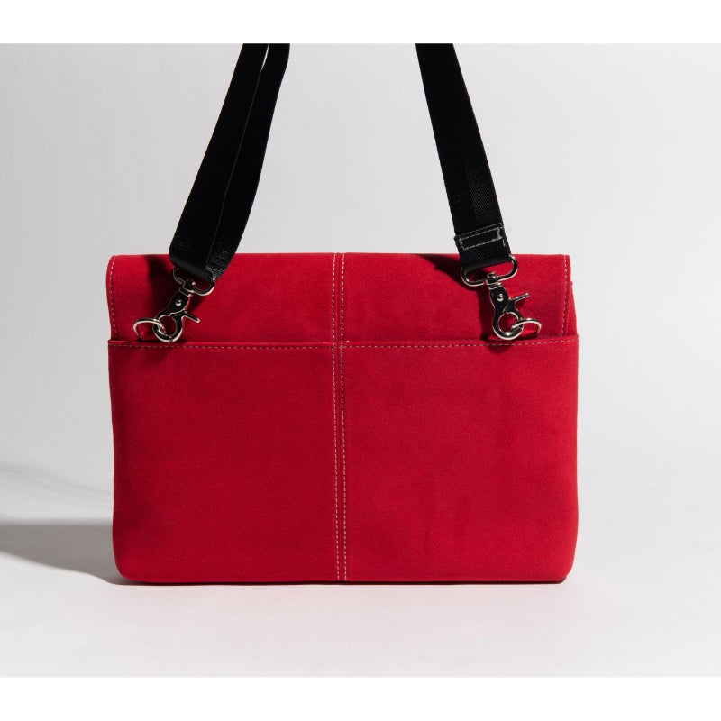 アルカンターラピスタシリーズ　エグゼクティブサコッシュショルダーバッグレッド5