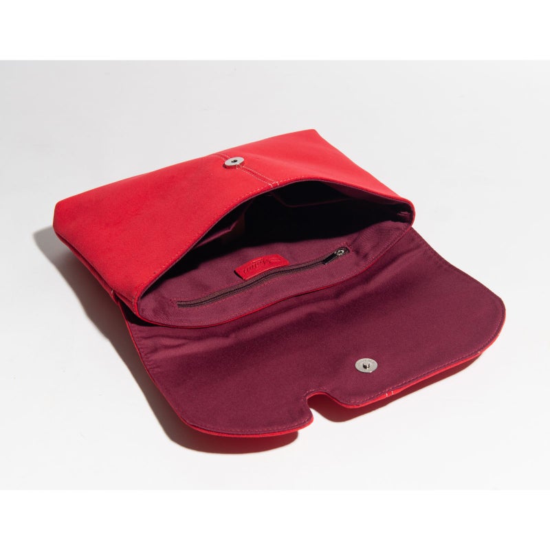 アルカンターラピスタシリーズ　エグゼクティブサコッシュショルダーバッグレッド6