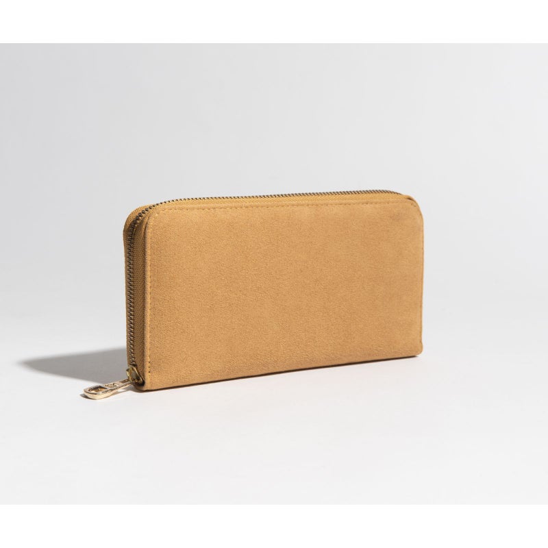 アルカンターラピスタシリーズ　ラウンドファスナー長財布ベージュ2