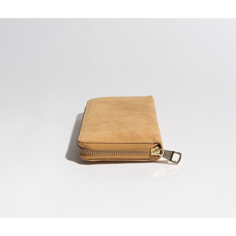 アルカンターラピスタシリーズ　ラウンドファスナー長財布ベージュ3