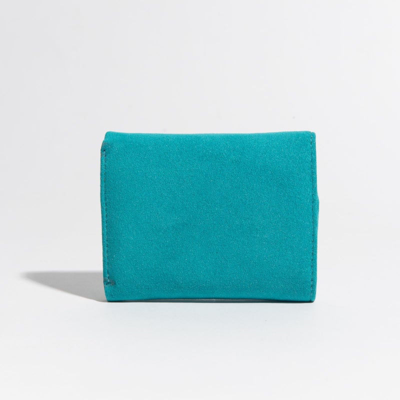 アルカンターラピスタシリーズ　三つ折財布ターコイズブルー/ターコイズブルー1