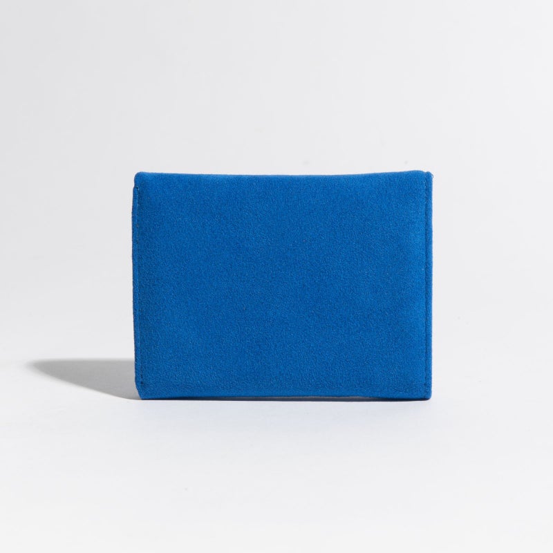 アルカンターラピスタシリーズ　三つ折財布ブルー／ブラック1