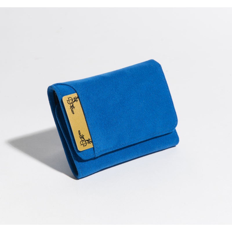 アルカンターラピスタシリーズ　三つ折財布ブルー／ブラック6